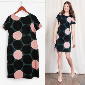 Boden Mod Inspired '60s Harriet Cotton Polka Dot Short Sleeve Shift Dress 10L